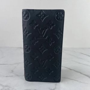 LOUIS VUITTON BLACK MONOGRAM SHADOW BRAZZA WALLET
